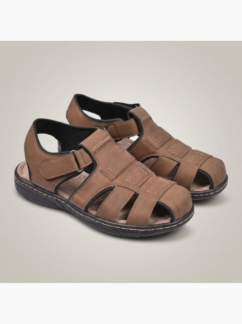 Sandalias fechadas homem conforto verão arejadas OZABI Castanho-chocolate - Kiabi