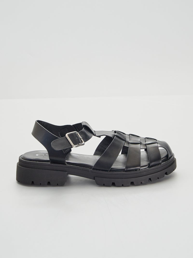 Sandálias fechadas Preto - Kiabi