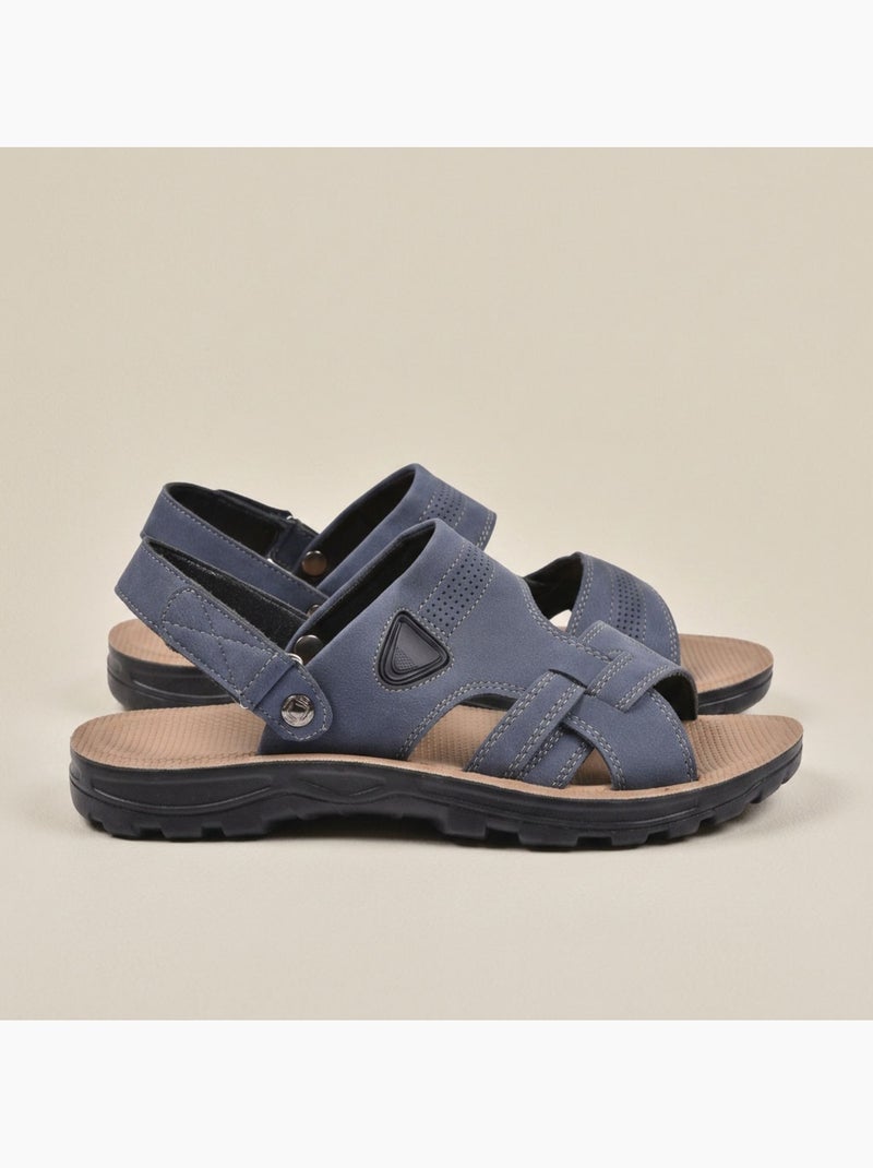 Sandalias Homem Conforto Sola Flexível Antiderrapante Fecho Velcro OZABI Azul - Kiabi