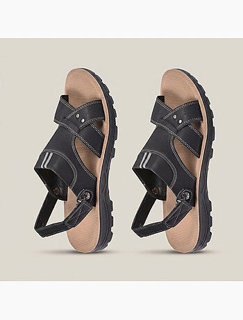 Sandalias Homem Conforto Sola Flexível Antiderrapante Fecho Velcro OZABI