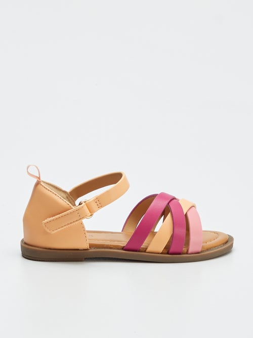 Sandálias iridescentes com várias tiras - Kiabi