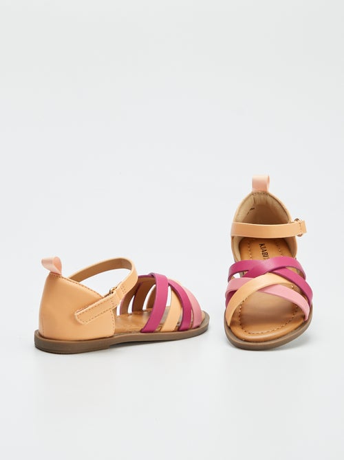 Sandálias iridescentes com várias tiras - Kiabi