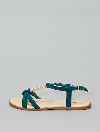 Sandálias jóia em camurça - Kiabi