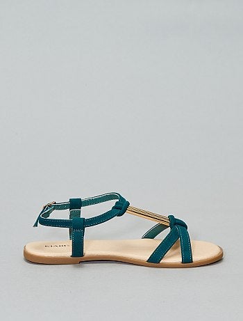 Sandálias jóia em camurça - Kiabi