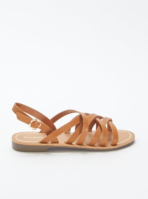 Sandálias lisas com várias tiras - Kiabi