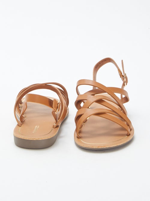 Sandálias lisas com várias tiras - Kiabi