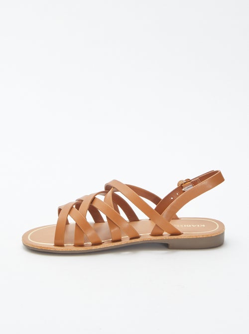 Sandálias lisas com várias tiras - Kiabi