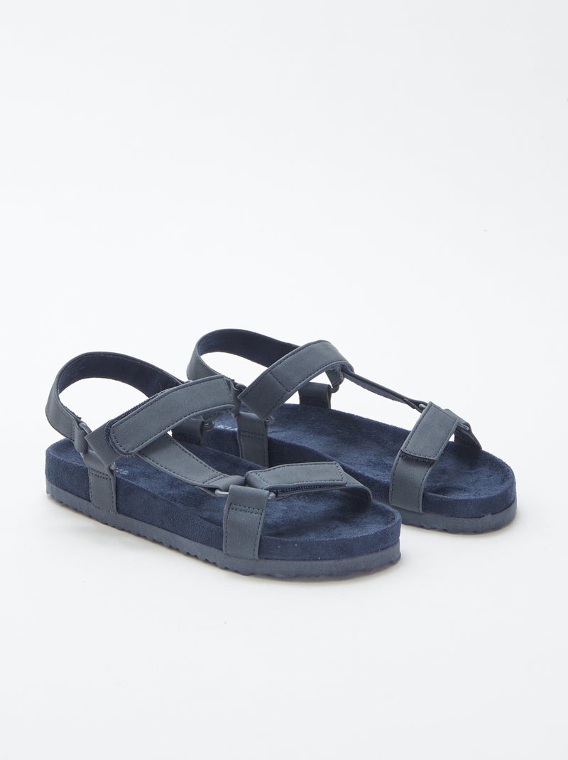 Sandálias lisas estilo trekking AZUL - Kiabi
