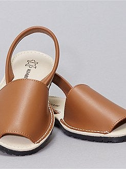 Sandálias menorquinas de pele - Kiabi