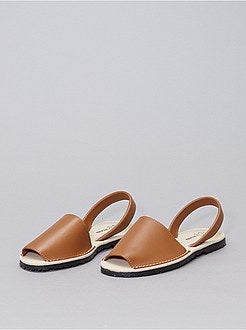 Sandálias menorquinas de pele - Kiabi