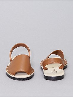 Sandálias menorquinas de pele - Kiabi