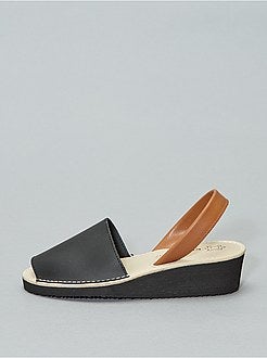 Sandálias menorquinas de pele - Kiabi