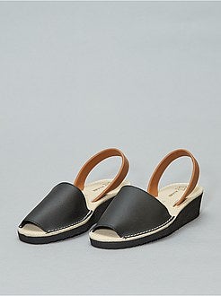 Sandálias menorquinas de pele - Kiabi