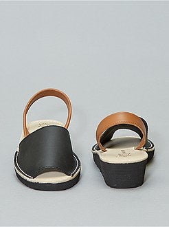 Sandálias menorquinas de pele - Kiabi