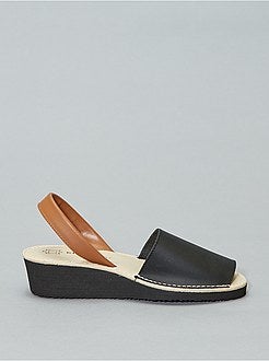 Sandálias menorquinas de pele - Kiabi