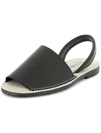 Sandálias menorquinas em pele - Kiabi