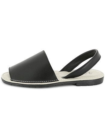 Sandálias menorquinas em pele - Kiabi