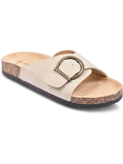 Sandalias Mula Fivela Redonda Nubuck Preto Bege OZABI - Kiabi Sandalias Mula Fivela Redonda Nubuck Preto Bege OZABI - Kiabi