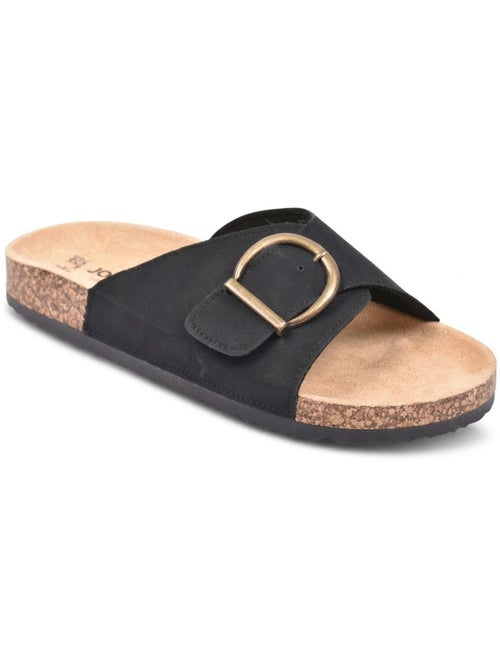 Sandalias Mula Fivela Redonda Nubuck Preto Bege OZABI - Kiabi Sandalias Mula Fivela Redonda Nubuck Preto Bege OZABI - Kiabi