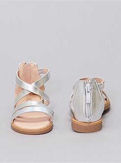 Sandálias prateadas - Kiabi