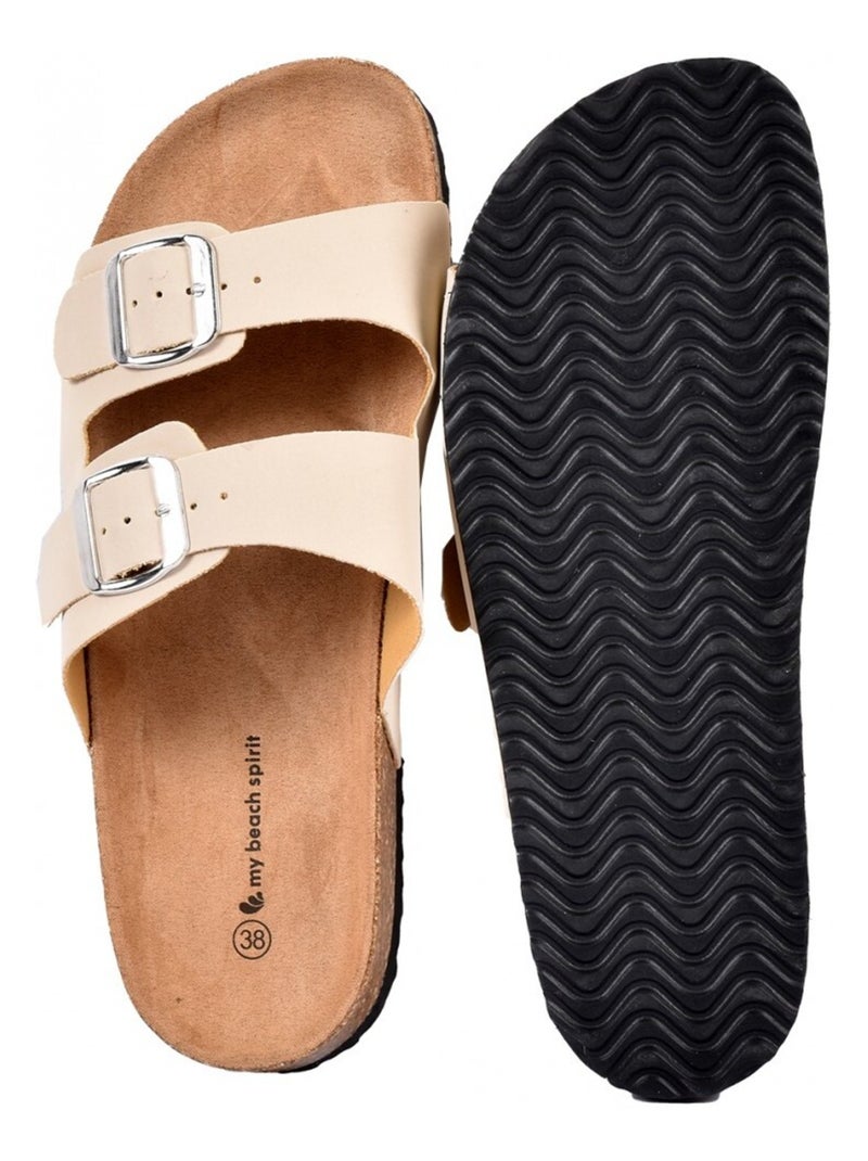 Sandalias PREMIUM Fivela Bege - Kiabi