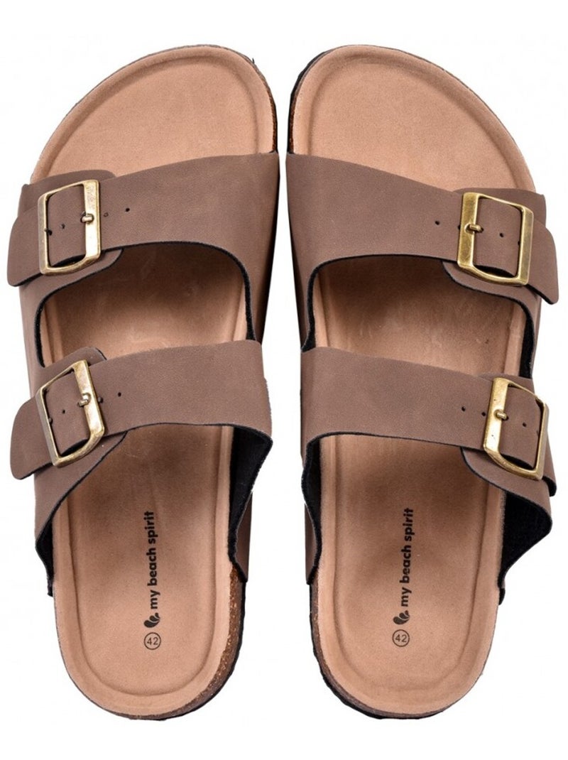 Sandalias PREMIUM Fivela Castanho - Kiabi