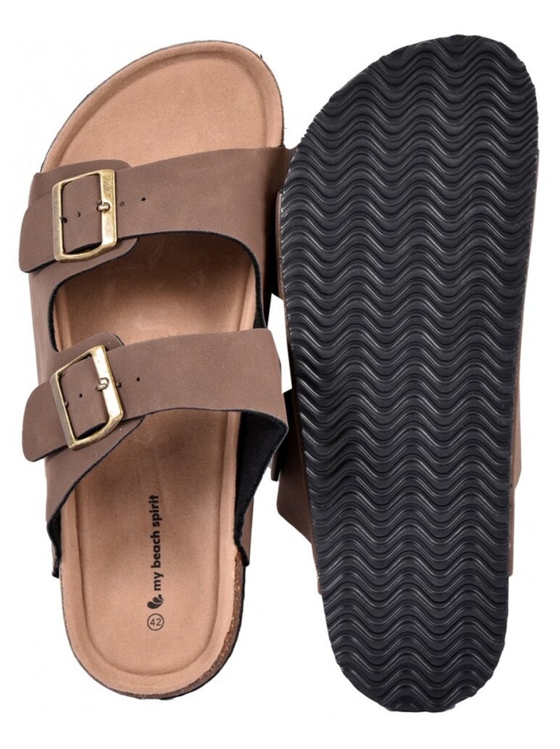 Sandalias PREMIUM Fivela Castanho - Kiabi