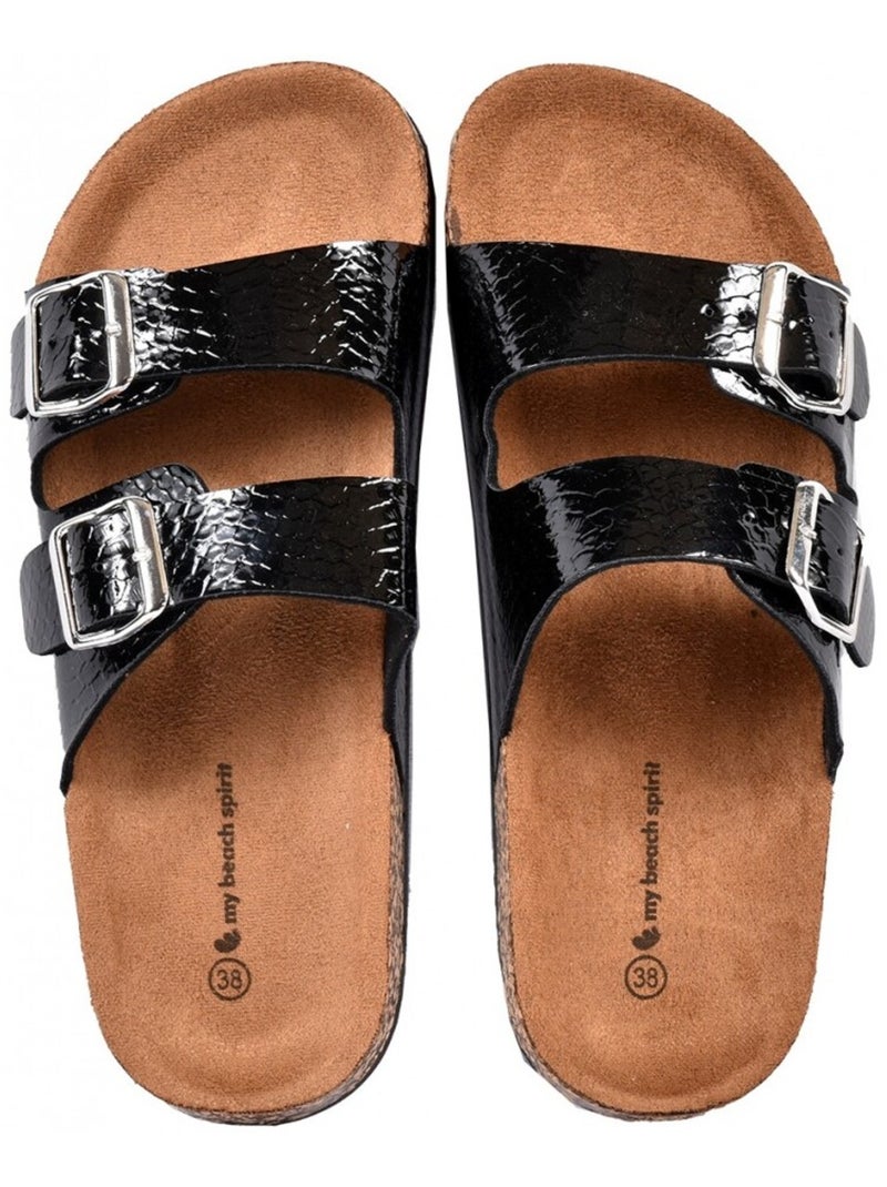 Sandalias PREMIUM Fivela Preto - Kiabi