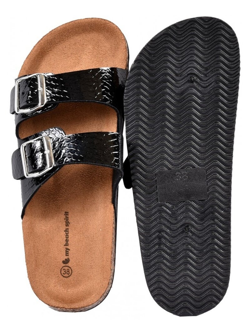 Sandalias PREMIUM Fivela Preto - Kiabi