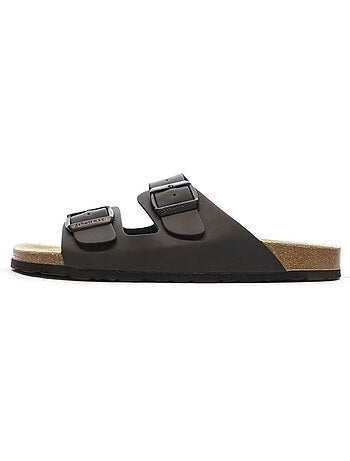 Sandálias pretas masculinas schott arthur