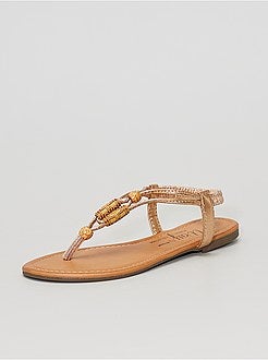 Sandálias rasas acobreadas - Kiabi