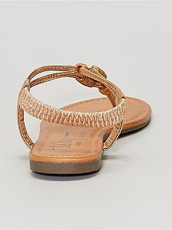 Sandálias rasas acobreadas - Kiabi
