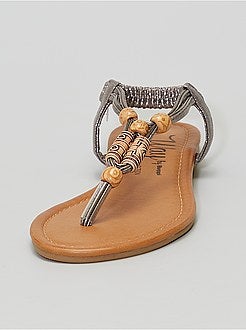 Sandálias rasas acobreadas - Kiabi