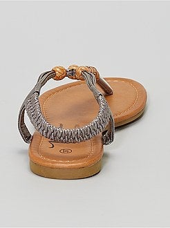 Sandálias rasas acobreadas - Kiabi