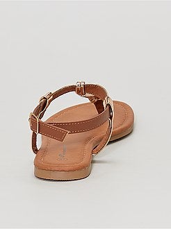 Sandálias rasas acobreadas - Kiabi