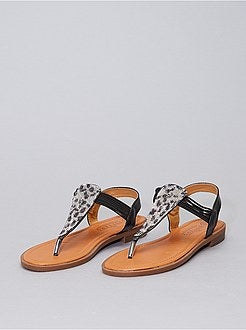 Sandálias rasas com ouropel para tamanhos grandes - Kiabi