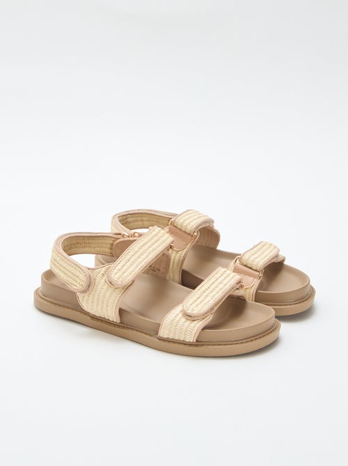 Sandálias rasas com tiras de palha - Kiabi