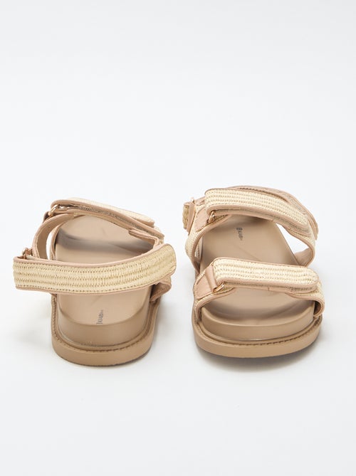 Sandálias rasas com tiras de palha - Kiabi