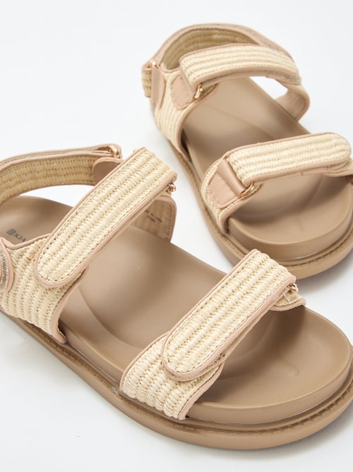Sandálias rasas com tiras de palha - Kiabi