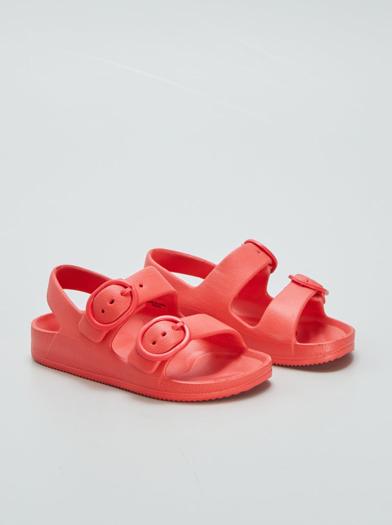 Sandálias rasas com tiras VERMELHO - Kiabi