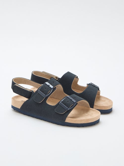 Sandálias rasas em camurça ajustáveis - Kiabi