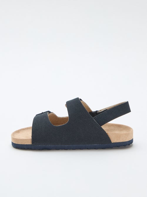 Sandálias rasas em camurça ajustáveis - Kiabi