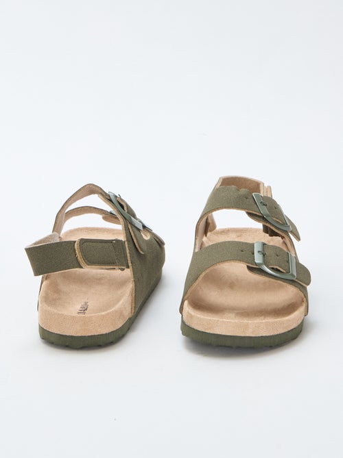 Sandálias rasas em camurça ajustáveis - Kiabi