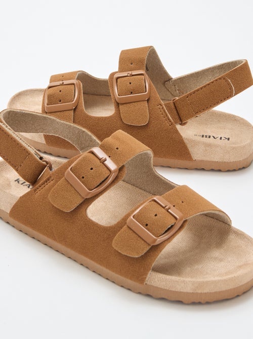 Sandálias rasas em camurça ajustáveis - Kiabi