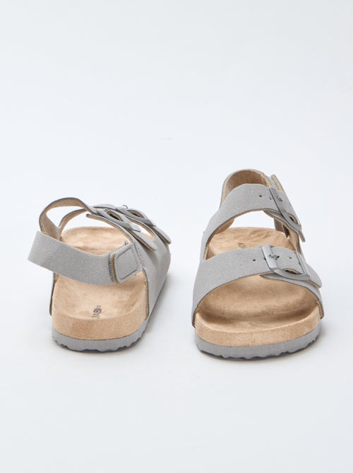 Sandálias rasas em camurça ajustáveis - Kiabi