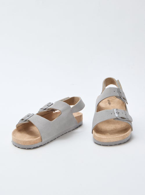 Sandálias rasas em camurça ajustáveis - Kiabi