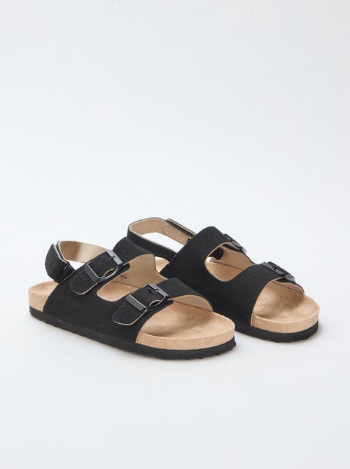 Sandálias rasas em camurça ajustáveis - Kiabi