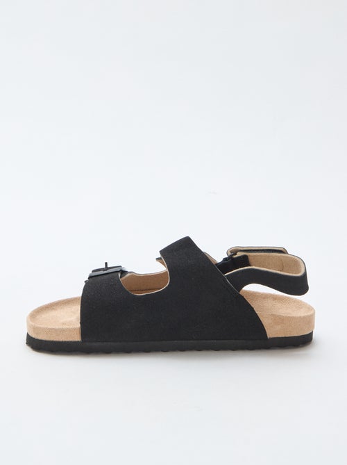 Sandálias rasas em camurça ajustáveis - Kiabi