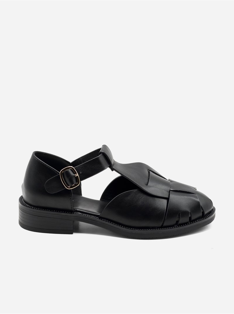 Sandálias rasas fechadas Preto - Kiabi