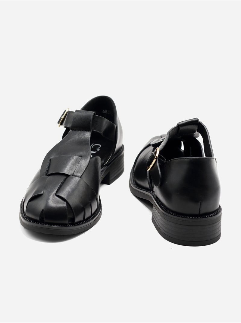 Sandálias rasas fechadas Preto - Kiabi